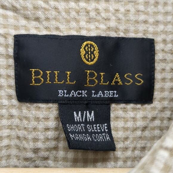 Bill Blass cotton rayon plaid button down shirt size Medium - Picture 2 of 5